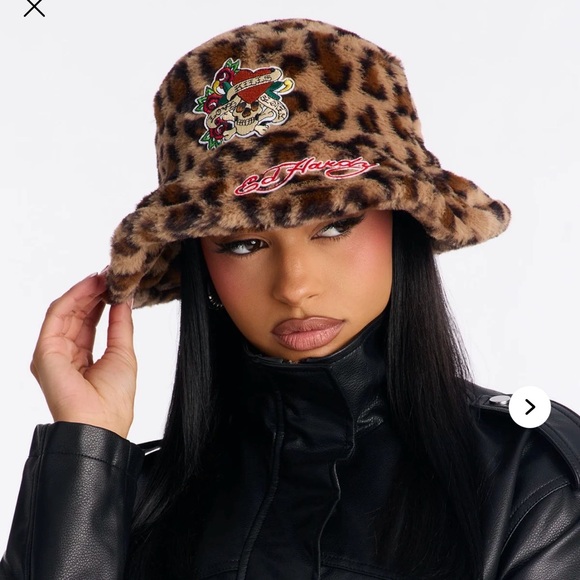 Ed Hardy Furry Leopard Bucket Hat main image 6